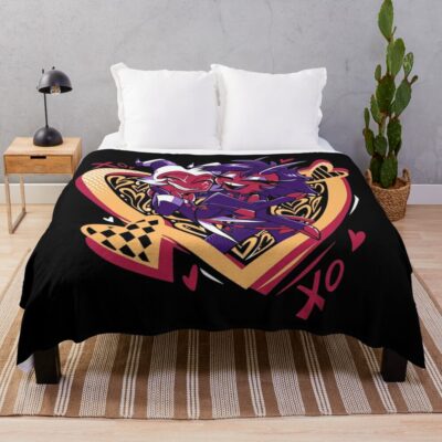 Helluva Boss Millie And Moxxie Throw Blanket Official Helluva Boss Merch